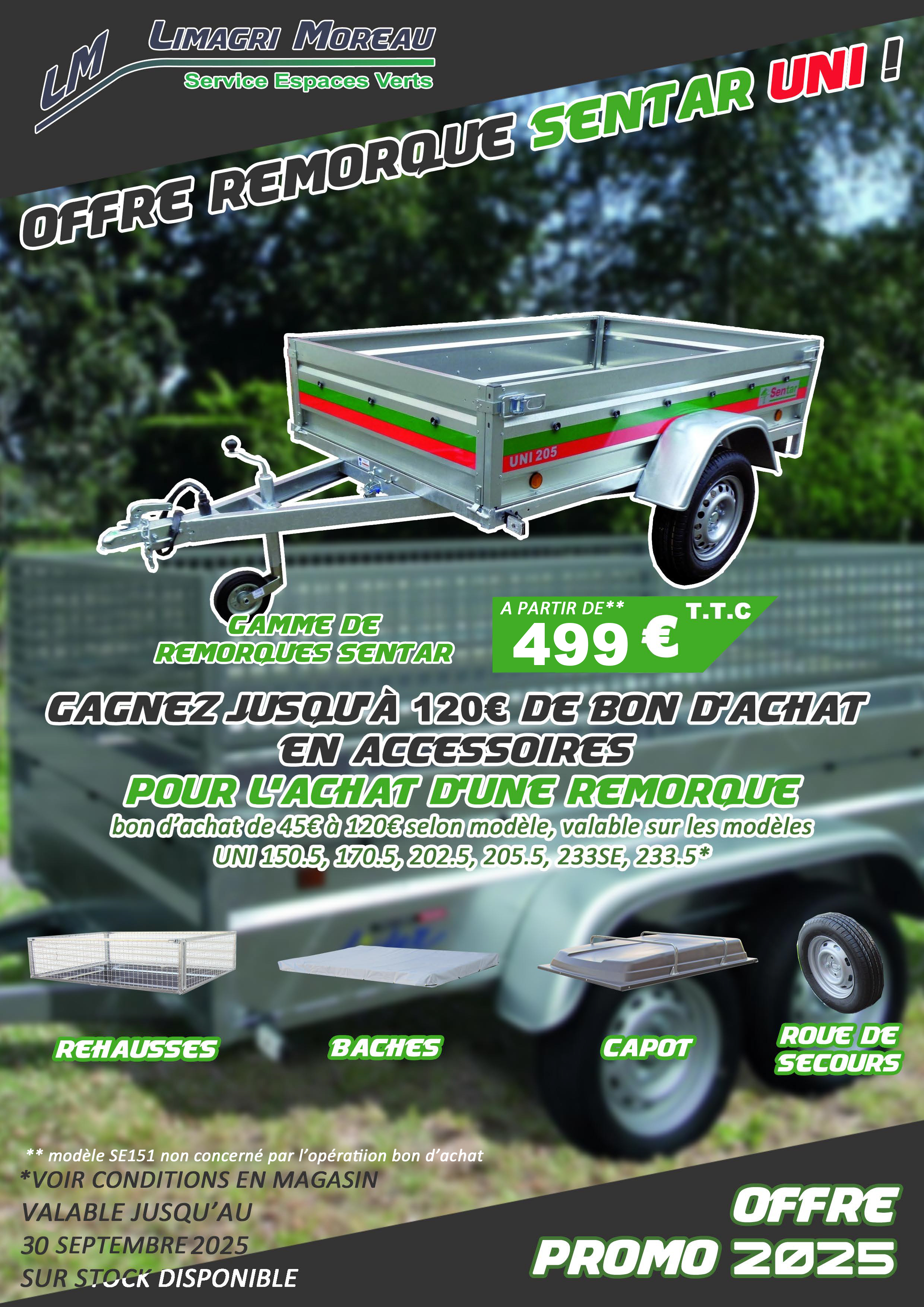 OFFRE REMORQUE SENTAR UNI !